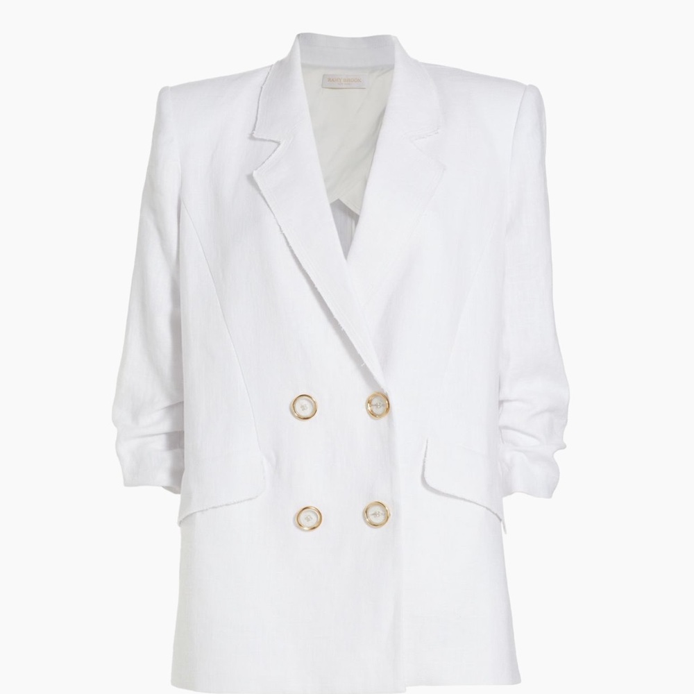 Women's White Double-Breasted Blazer
